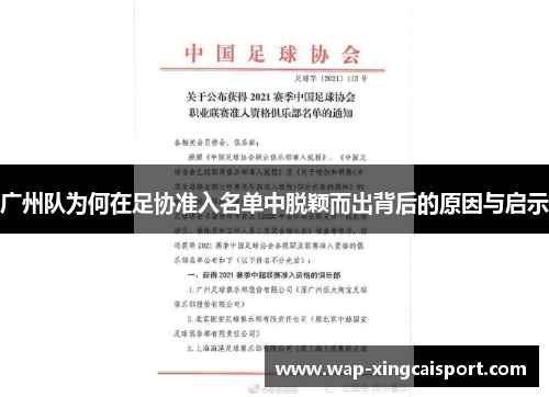 广州队为何在足协准入名单中脱颖而出背后的原因与启示